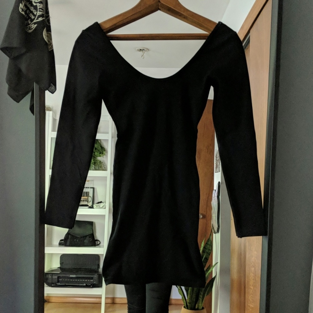 American Apparel Black Scoop Neck Dress